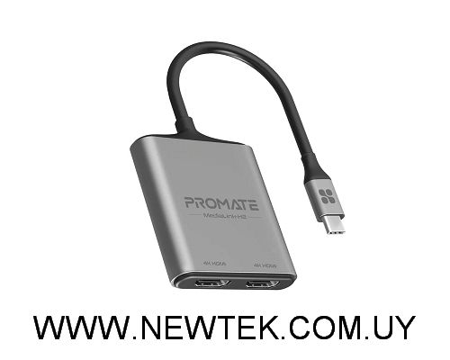 Adaptador PROMATE MediaLink-H2 USB-C a 2 HDMI 4K