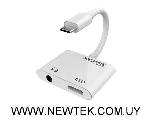 Adaptador PROMATE AUXCharge-C USB-C a USB-C Jack 3.5 mm