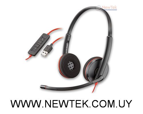 Auriculares con Microfono Poly Blackwire C3220 Estereo USB Con Control Integrado
