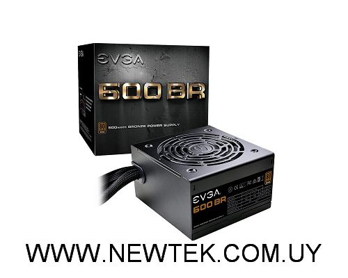 Fuente de Poder EVGA 600 BR 80 PLUS Bronze 100-BR-0600-K1 600W REALES 120mm ATX