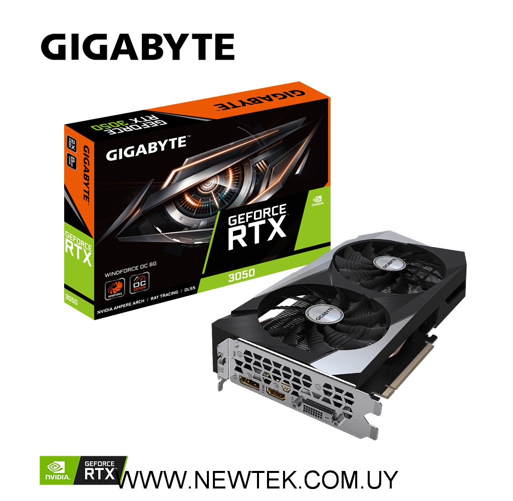 Tarjeta de video Gigabyte GeForce RTX 3050 WindForce OC 8G DisplayPort HDMI DVI