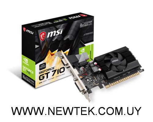 Tarjeta de video MSI GT 710 2GD3 LP 2Gb DDR3 HDMI DVI-D VGA