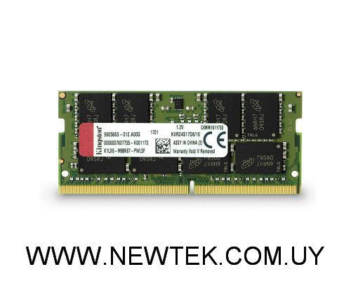 Memoria Kingston 16GB DDR4 KVR24S17D8/16 RAM SODIM PC4-2400 CL17 260Pin Notebook