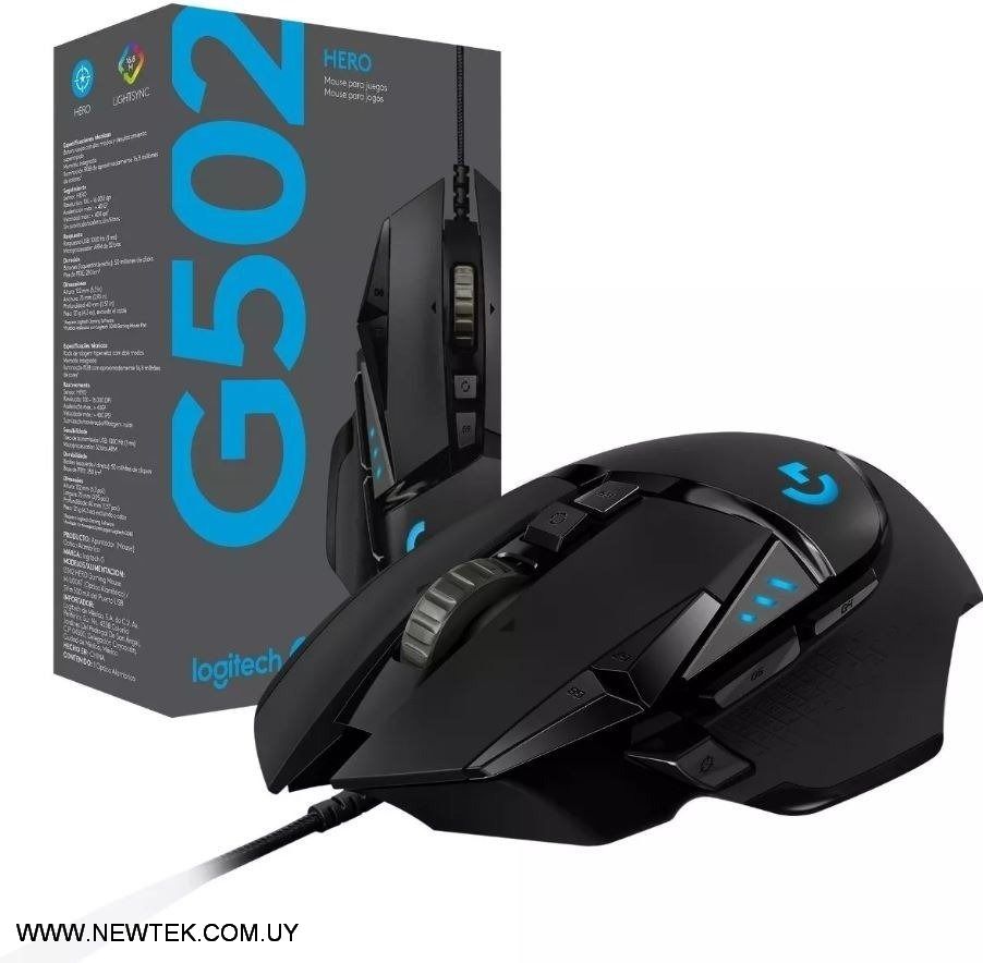 Mouse Cableado Logitech G502 Gaming Hero 910-005550 16000Dpi 11 Botones Program.