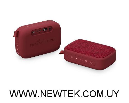 Parlante 2.0 Energy Sistem Fabric Box 1+ Pocket Cherry Bluetooth USB MicroSD F.M