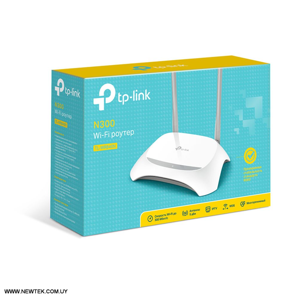 Router Inalambrico TP-Link TL-WR840N 300Mbps 2.4Ghz 2 Antenas DHCP 802.11 WIFI