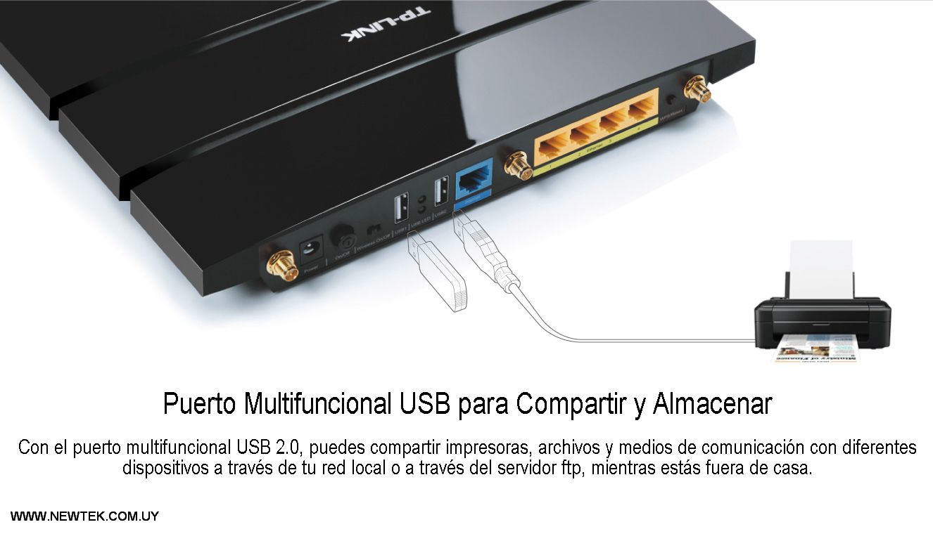 Router Inalambrico Tp-Link AC1750 Archer C7 3 Antena 5dBi Puerto USB 1300Mb 5GHz