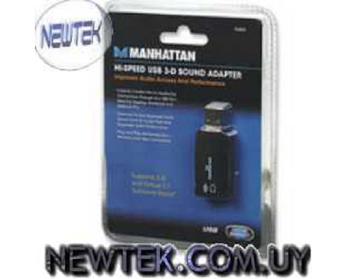Tarjeta de Sonido Externa USB Manhattan Hi-Speed USB 3-D Sound Adapter 150859