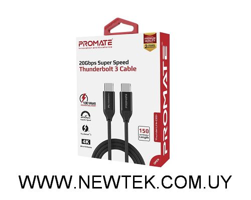 Cable PROMATE ThunderLink-C20+ USB-C a USB-C 150cm Thunderbolt
