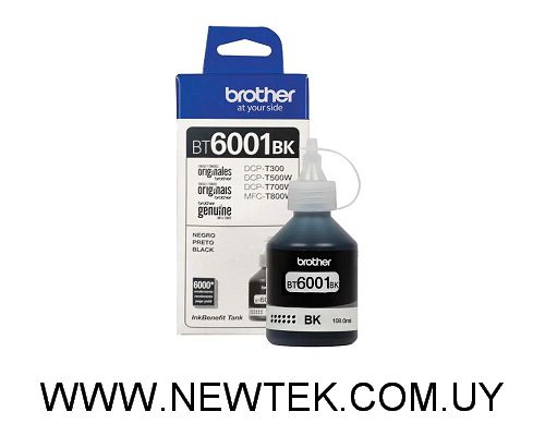 Botella de Tinta Brother Original Negro BT6001BK 6000 copias T420W/T720DW/T820DW
