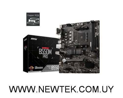 Motherboard Placa MSI B550M PRO AMD AM4 2 Slots DDR4 M.2 PCIe Gen 4