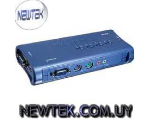 Switch KVM TrenDnet TK-408K 4 Puertos PS/2 VGA Audio Microfono